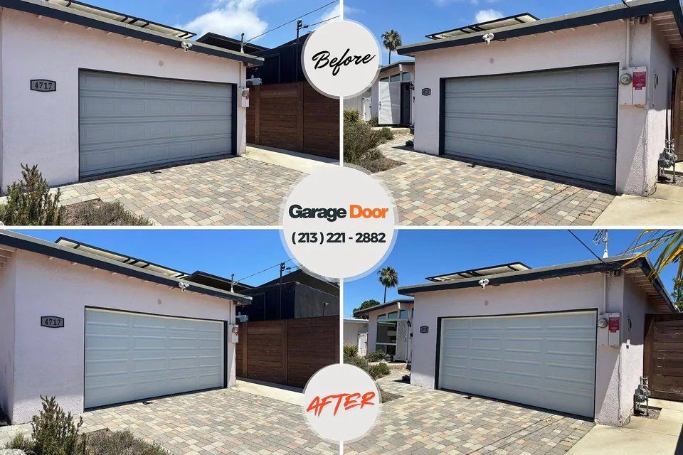 Before and after: garage door repair Ransom Canyon, TX